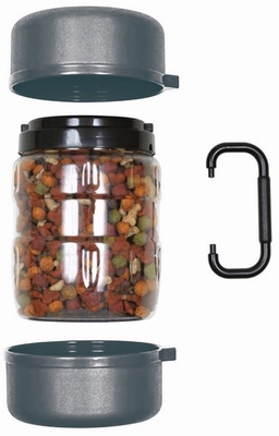 Comedero/bebedero de Viaje Gris 1.5l